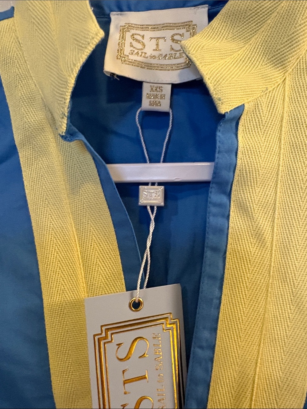 Sail to Sable Cornflower Blue Caftan with Pale Yellow Trim - Picture 11 of 16